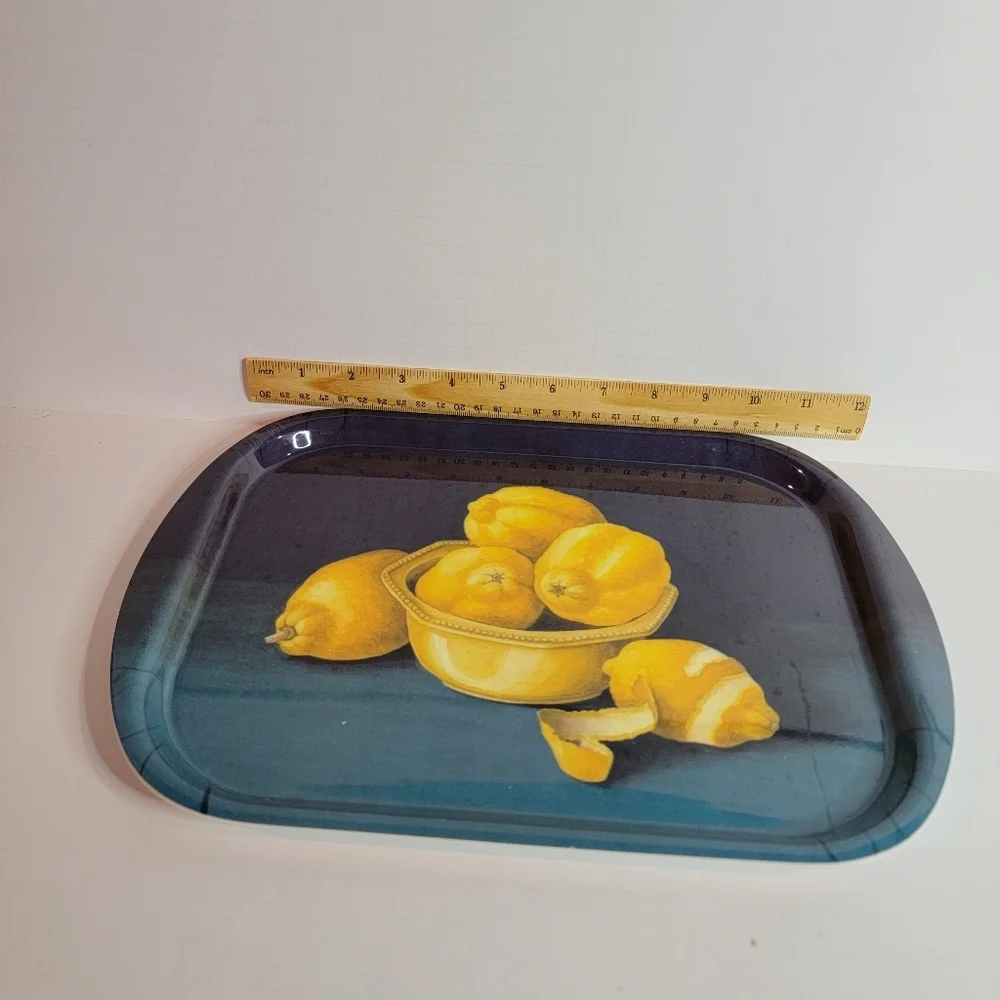 2 Wilscombe Wellington Melamine Trays Lemons and Fruits Persimmons, Apples +